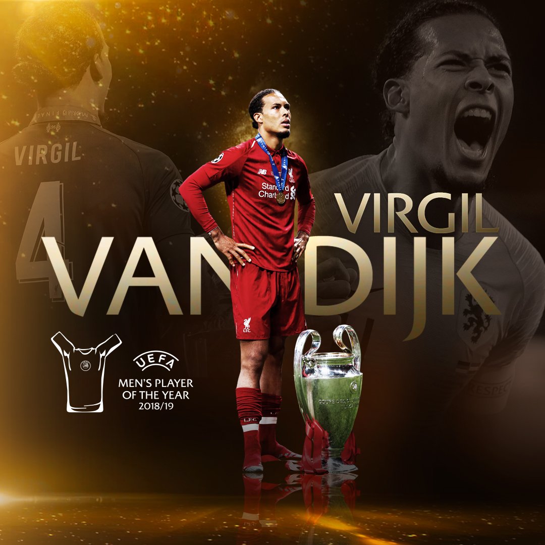 Virgil Van Dijk élu joueur UEFA de l'année devant Messi et Ronaldo
