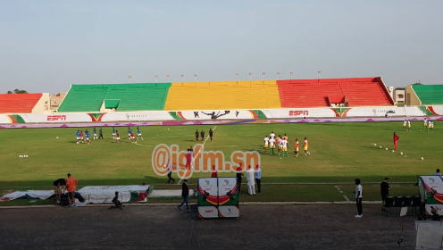 Coupe Ufoa-Finale play-downs : échauffement Cap Vert -Guinée