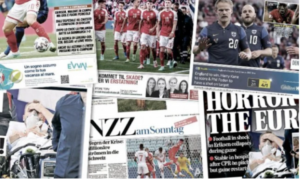 La presse européenne sous le choc après l'arrêt cardiaque de Christian Eriksen