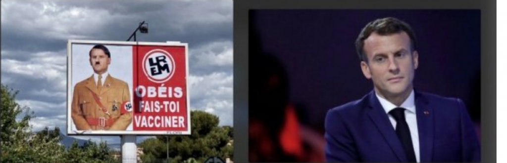  Macron porte plainte contre le créateur des affiches le représentant en Hitler