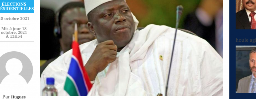 Gambie: Yaya Jammeh déchire depuis Malabo le projet d’alliance avec Adama Barrow
