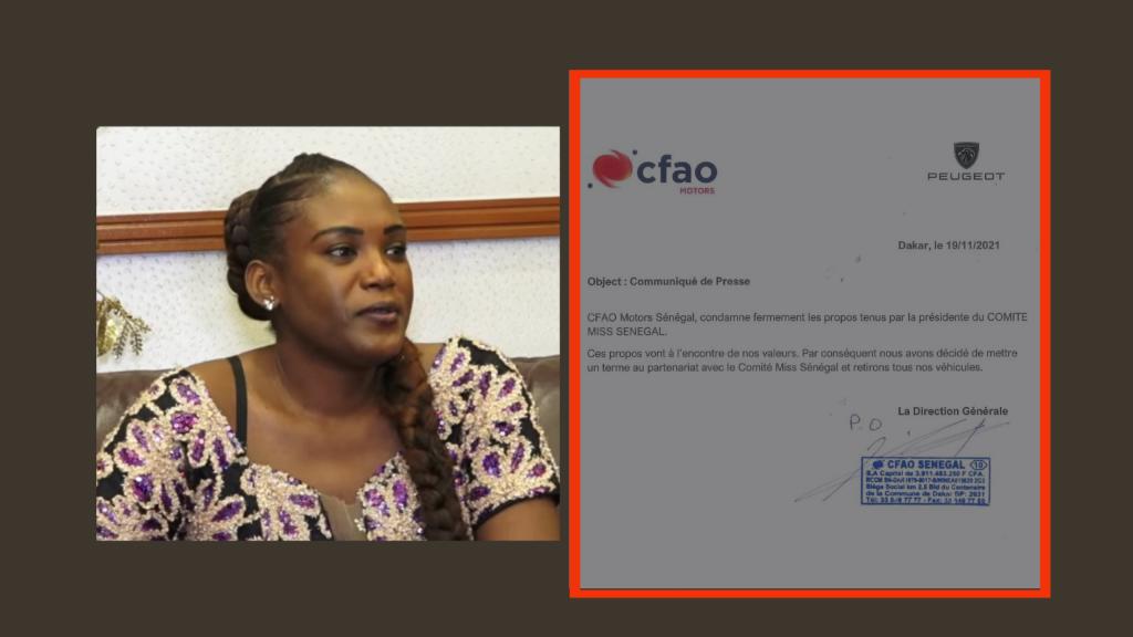 Affaire Miss Sénégal: CFAO claque la porte et retire ses voitures !