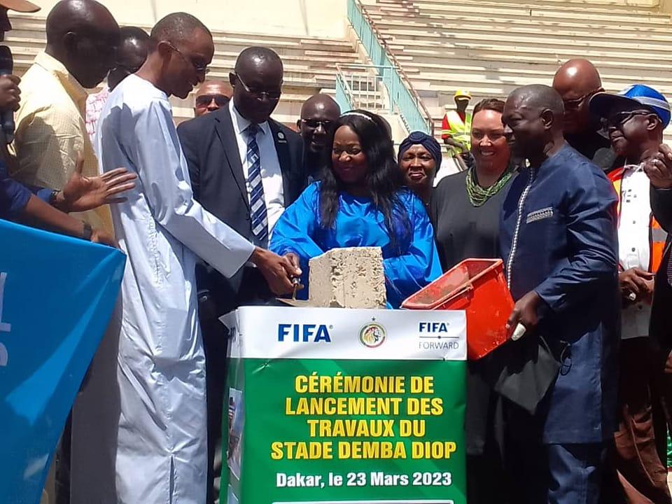 Les travaux du Stade Demba Diop lancés par la Secrétaire Générale de la FIFA